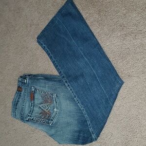 Seven for all Mankind 30 ombre straigh leg jeans A pockets with rhinestones